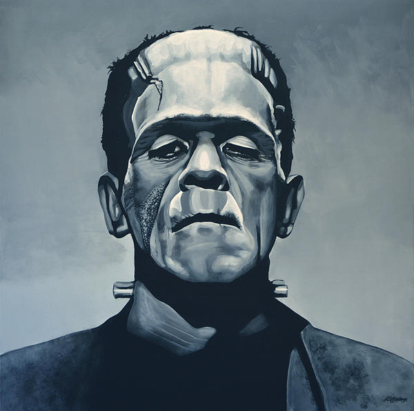 Boris Karloff as Frankenstein Greeting Card by Paul Meijering