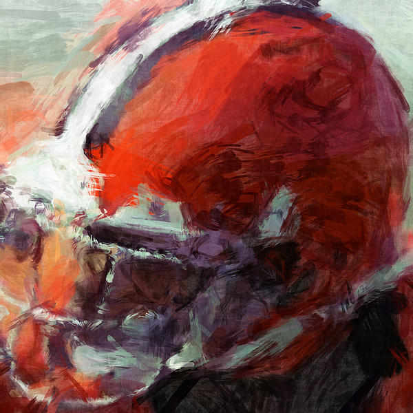 cleveland browns football helmet shower curtain Browns Art Helmet Abstract Shower Curtain by David G Paul