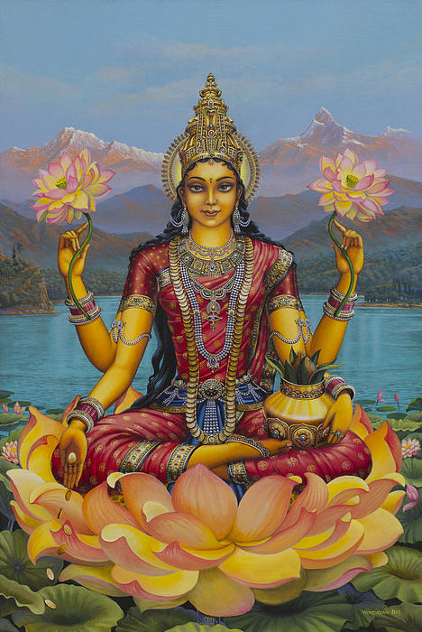 Lakshmi Devi Greeting Card by Vrindavan Das