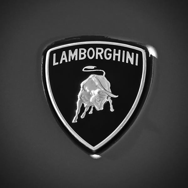 Lamborghini Emblem -0525bw55 Jigsaw Puzzle by Jill Reger - Pixels