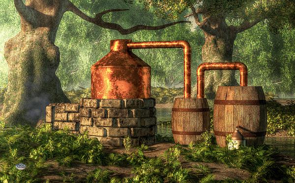 Moonshine Still 2 Greeting Card by Daniel Eskridge