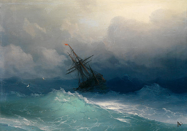 Ship on Stormy Seas Jigsaw Puzzle by Ivan Konstantinovich