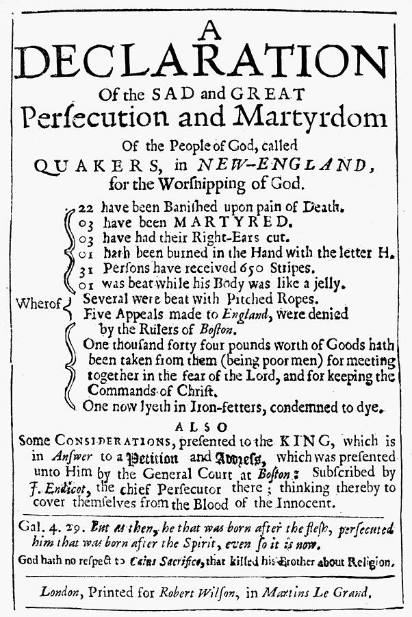 Quaker Persecution, 17th Century Drawing by GRANGER Historical Picture ...