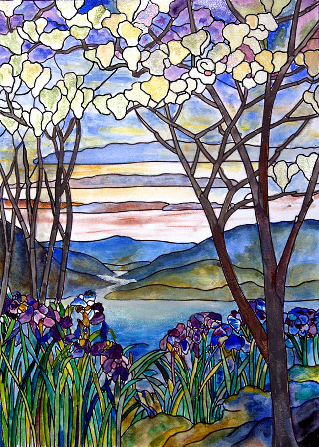 glassmastrs Tiffany Fawn ステンドグラスアート Stained Glass Tiffany Frank Memorial Window Painting by Donna