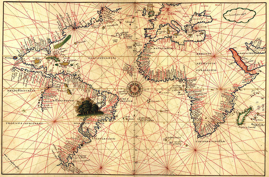 1544 World Map by Joan Olivo