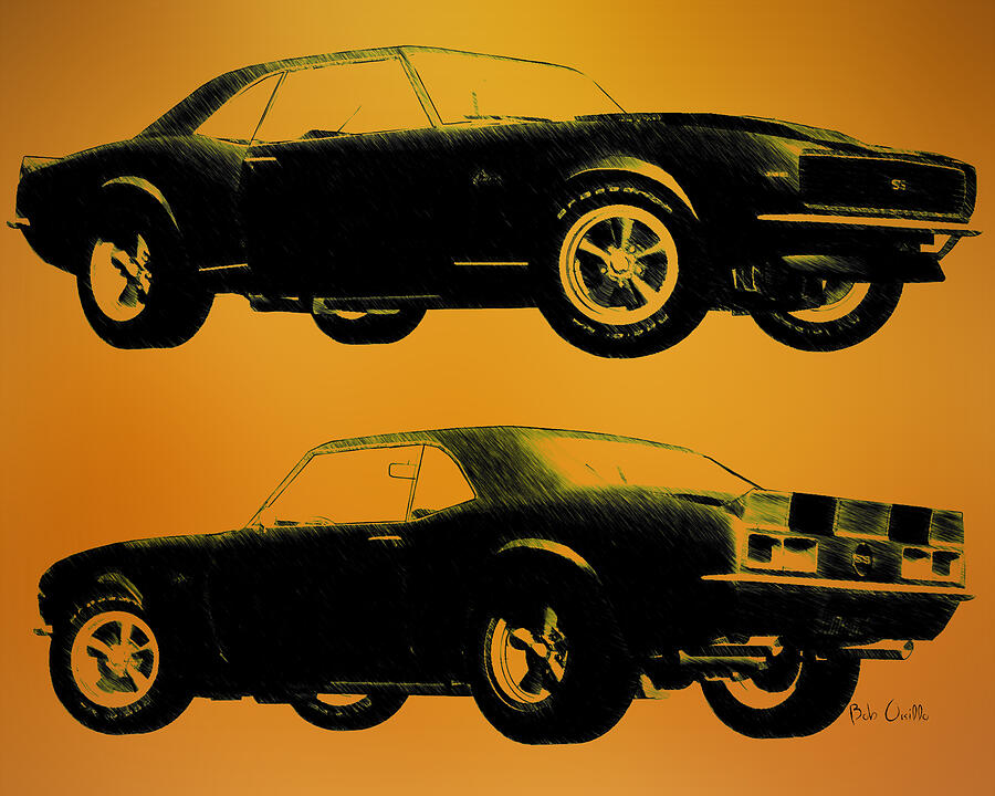1968 Camaro SS Side View Drawing by Bob Orsillo Studio d'artista - Pixels