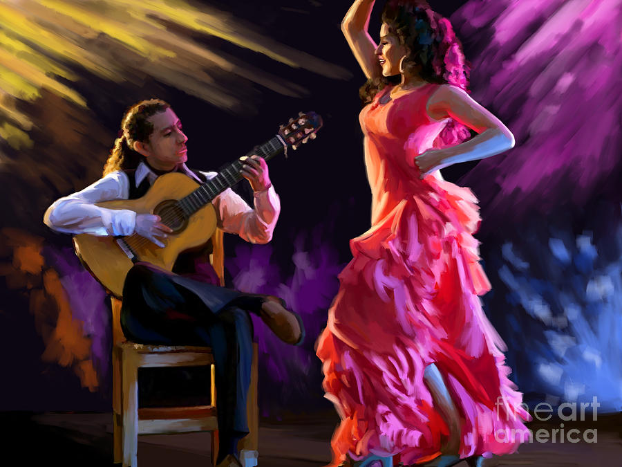 Dancing Gypsy Woman Painting by Tim Gilliland - Pixels