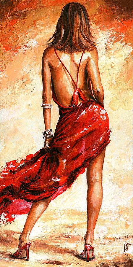 open lace back dress Lady in Red Art Print – Stellar Villa