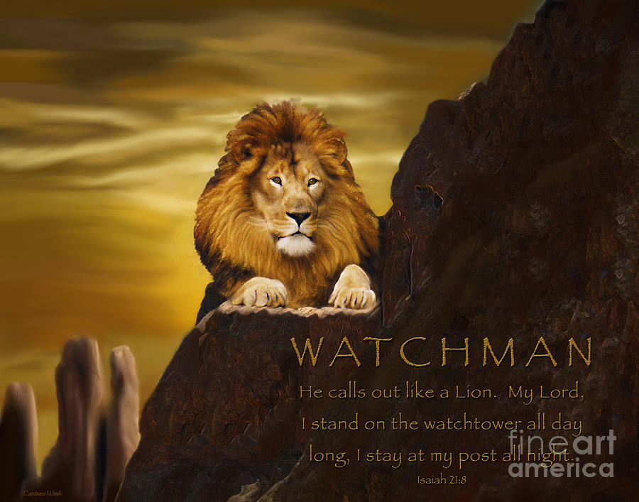Lion Watchman Digital Art by Constance Woods - Pixels