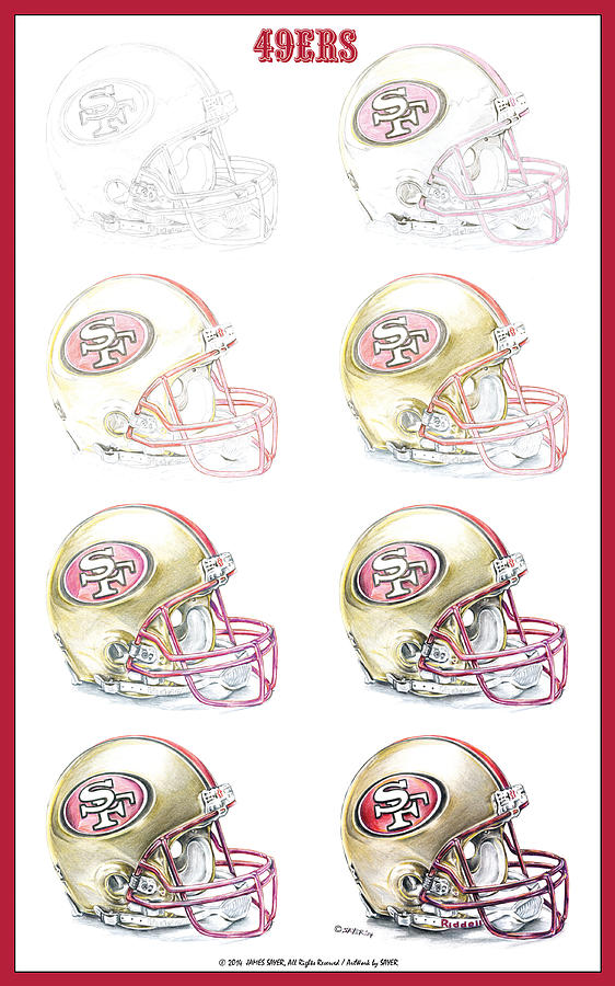 San Francisco 49ers Helmet Steps Digital Art by James Sayer - Pixels