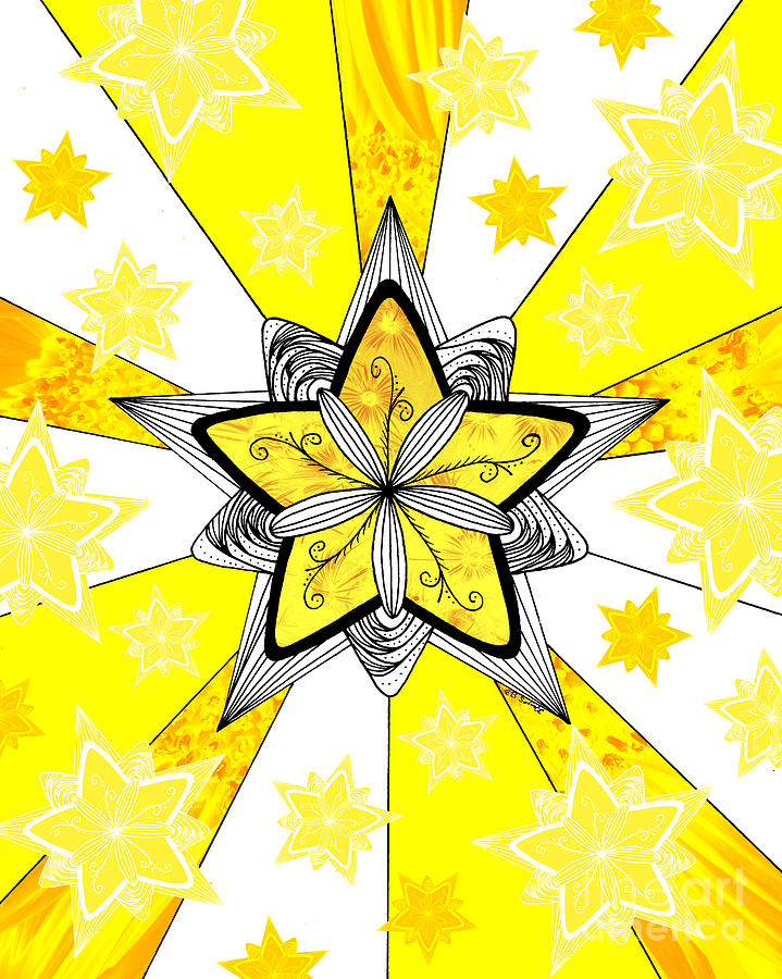 Shining Star Drawing by E B Schmidt - Pixels