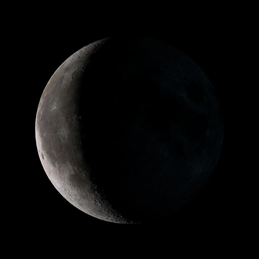 Waning Crescent Moon Photograph by Nasa / Gsfc-Svs / Science Photo