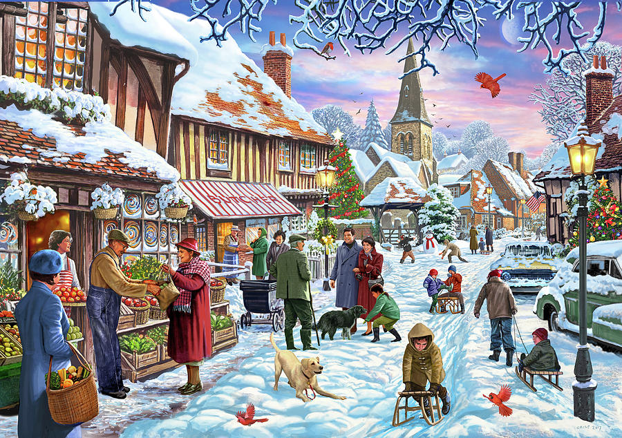 Winter Village Usa Painting by MGL Licensing - Pixels