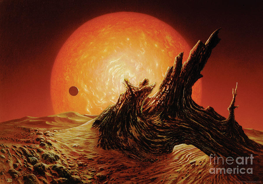 Red Giant Sun Painting by Don Dixon - Pixels
