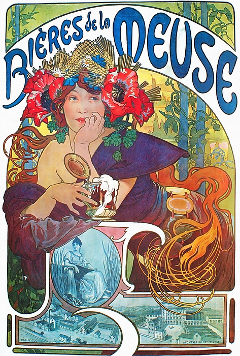 Bieres De La Meuse #1 Jigsaw Puzzle by Alphonse Mucha