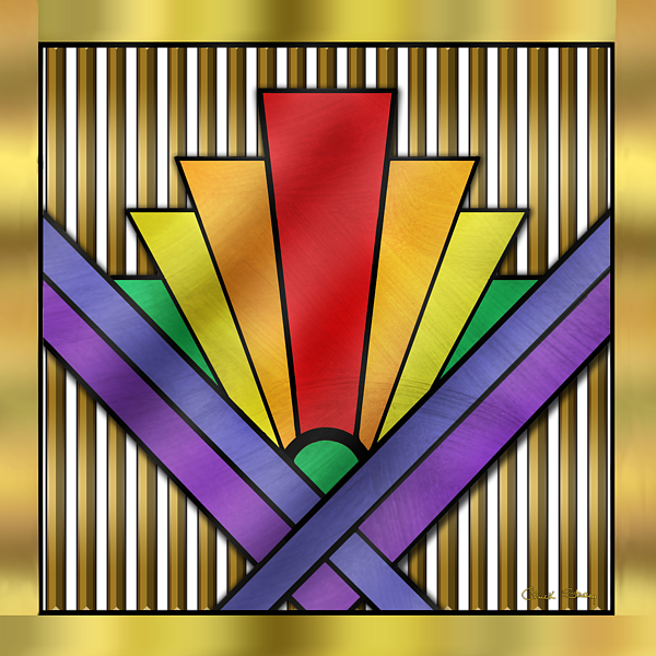 Rainbow Art Deco Jigsaw Puzzle by Chuck Staley - Pixels