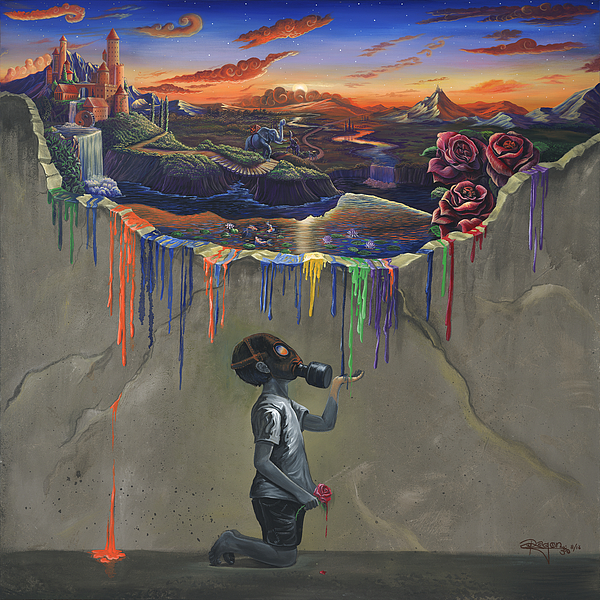 surrealism art ,The surreal Dreamer Duality Greeting Card by Ragon