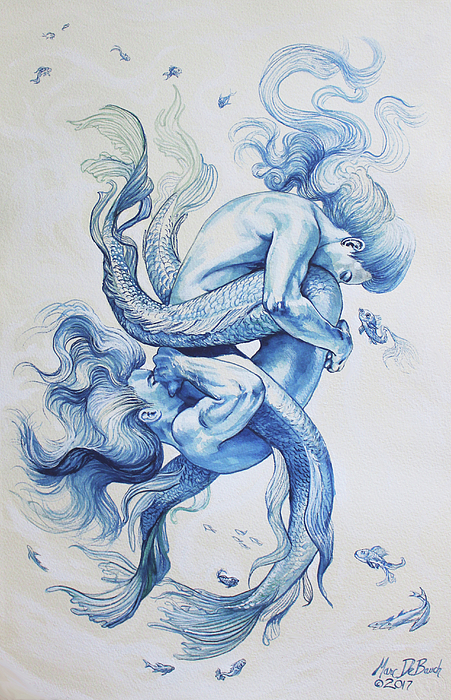 Tumbling Tritons Spiral Notebook by Marc DeBauch - Pixels