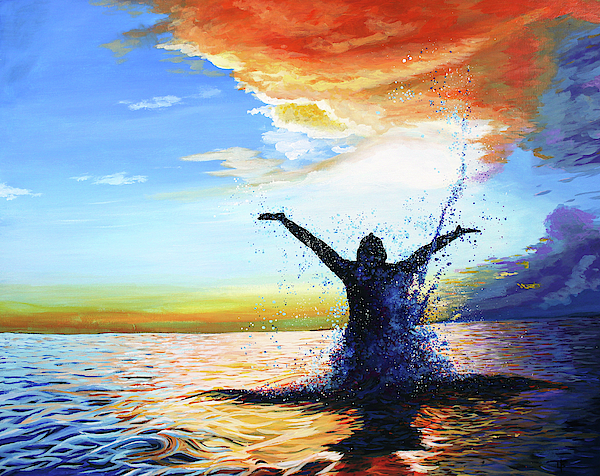 Baptism into New Life Greeting Card by Lance Brown