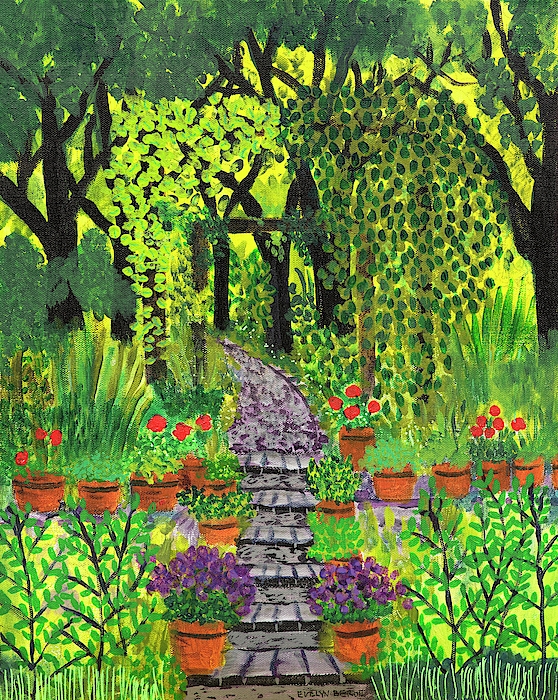 Garden with Stone Path Spiral Notebook by Evelyn Berde - Evelyn Berde  Official Website