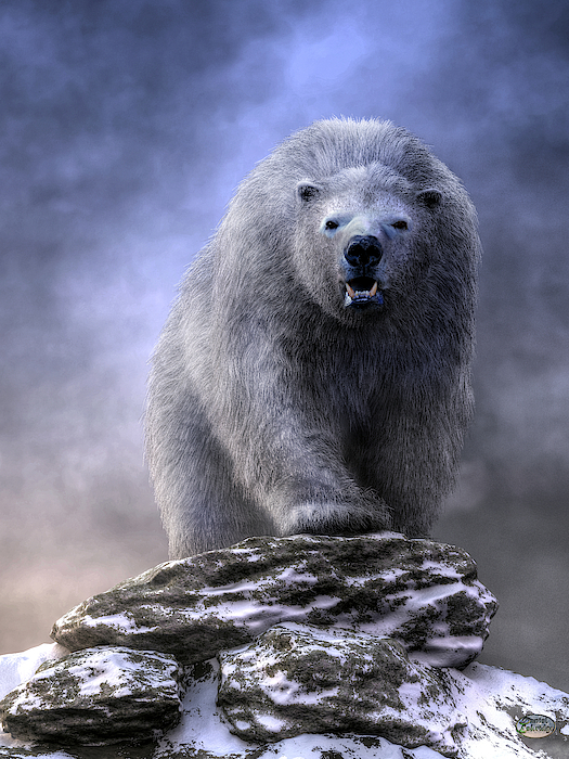 King Polar Bear Round Beach Towel by Daniel Eskridge - Pixels
