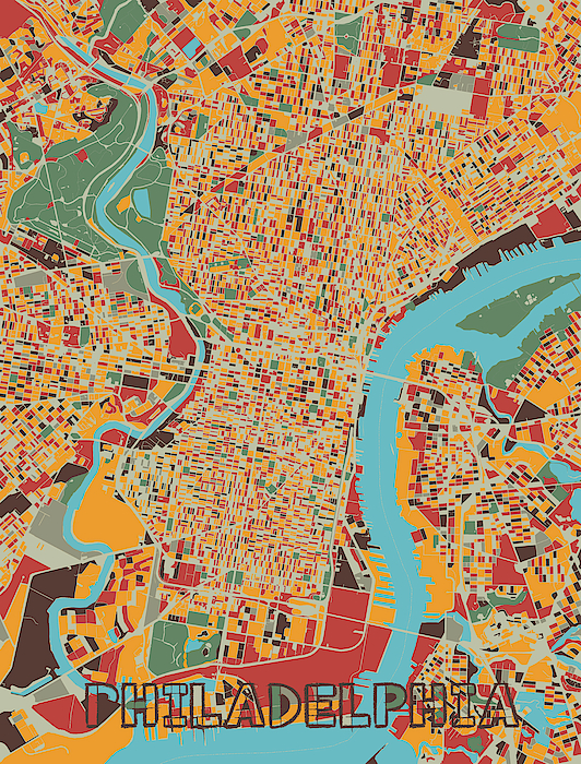 Philadelphia Map Retro Jigsaw Puzzle by Bekim M - Pixels