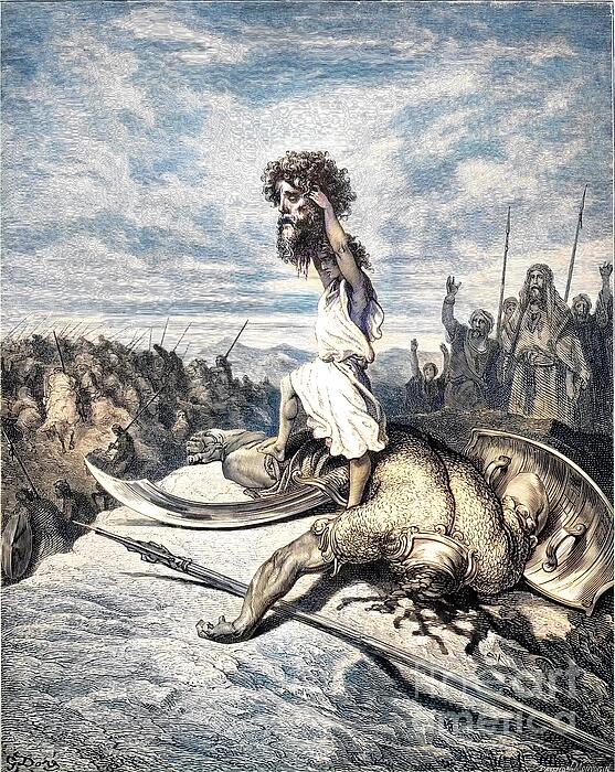 David Slays Goliath 1866 Triumphant Victory Over a Fallen Giant