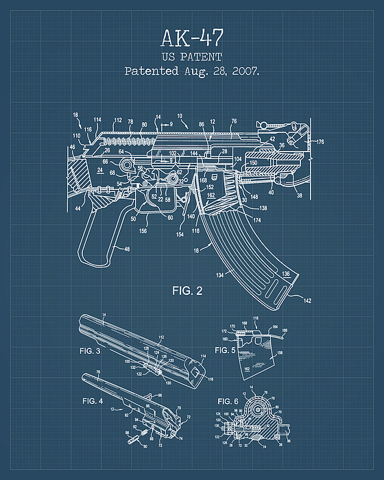 Ak 47 rifle blueprints Zip Pouch by Dennson Creative - Pixels