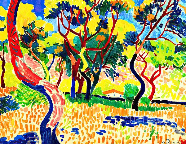 Andre Derain Trees at Collioure Greeting Card by Elara Brush