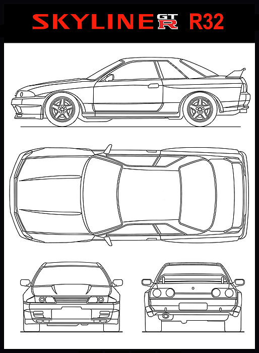 Nissan Skyline R32 Outline