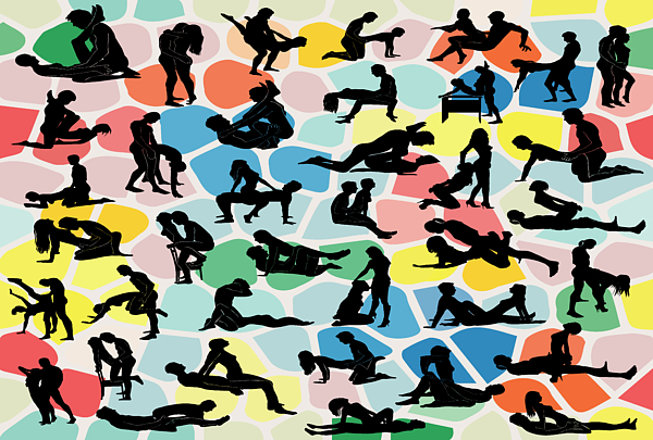 Kamasutra Couple Positions, Silhouettes Of Popular Sexual Positions ...
