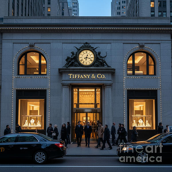 ca12-Tiffany Co. Storefront Fleece Blanket by Walter Paul Bebirian