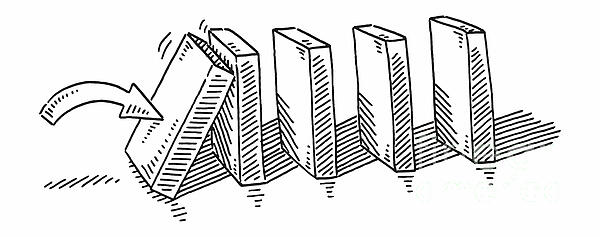 Domino Effect Concept Drawing Sticker by Frank Ramspott - Frank ...