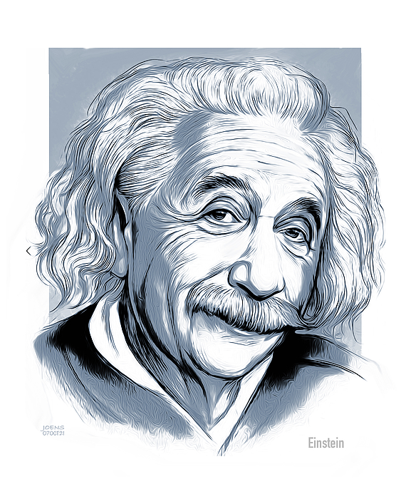 Einstein Line Art Jigsaw Puzzle by Greg Joens - Pixels