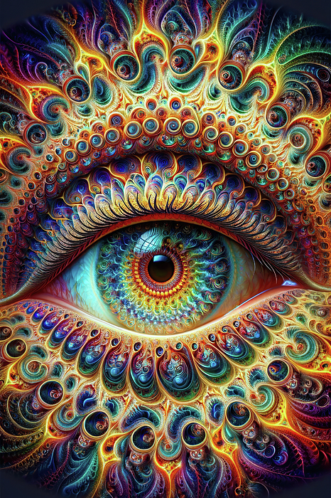 Fractal Mandala Eye 01 Tapestry by Matthias Hauser - Matthias
