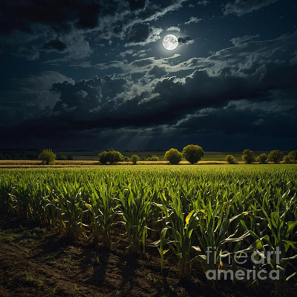 Cornfield By Moonlight