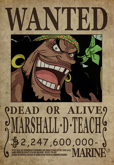 One Piece Wanted Poster - BLACKBEARD Jigsaw Puzzle by Niklas