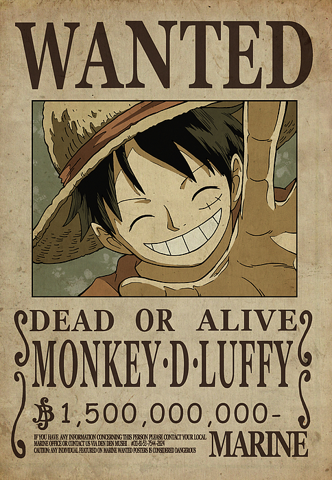 One Piece Wanted Poster - LUFFY Jigsaw Puzzle by Niklas Andersen