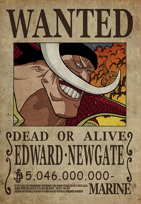 One Piece Wanted Poster - WHITEBEARD Greeting Card by Niklas Andersen