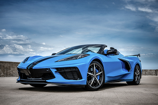 Rapid Blue C8 Corvette Greeting Card by Douglas Pittman