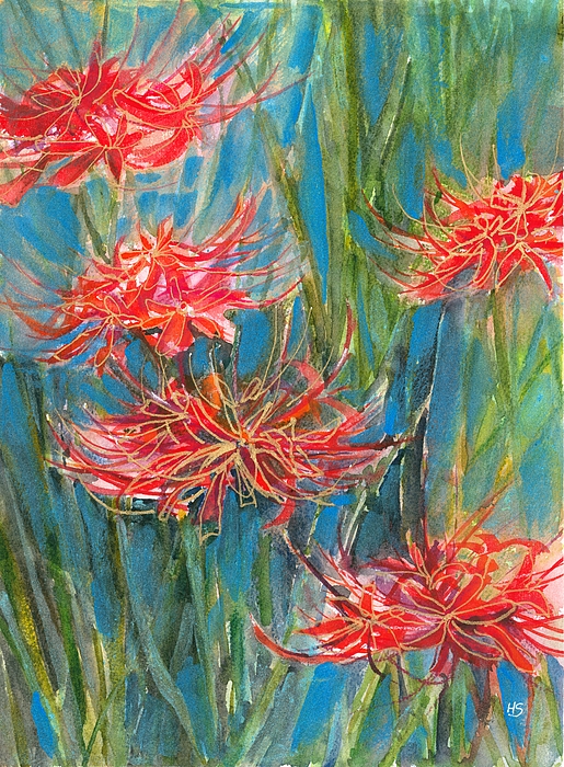 Red Spider Lily Greeting Card by Hiroko Stumpf