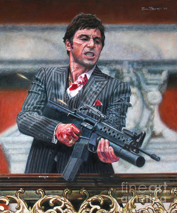 Scarface Machine Gun Spiral Notebook by Bill Pruitt - Pixels