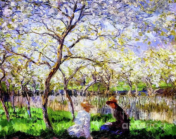 Springtime by Claude Monet 1886 Zip Pouch by M G Whittingham - Pixels