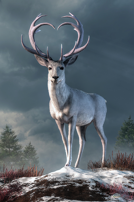 The White Hart Greeting Card by Daniel Eskridge