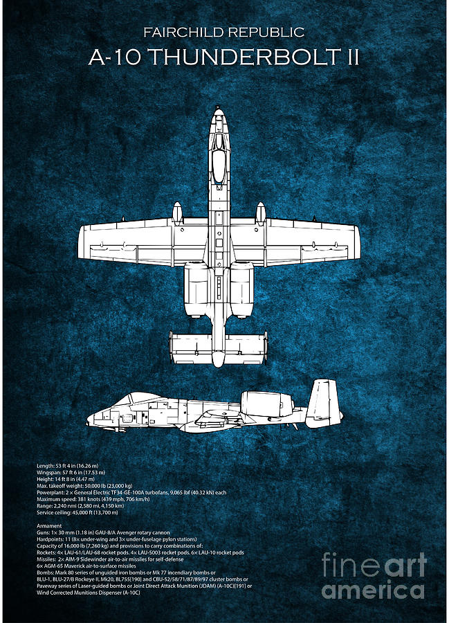 A-10 サンダーボルト II 手描きアート A-10 Thunderbolt II #2 Digital Art by Airpower Art - Pixels
