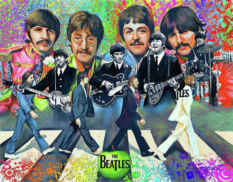 Beatles Fan Art Digital Art by David Luebbert - Pixels