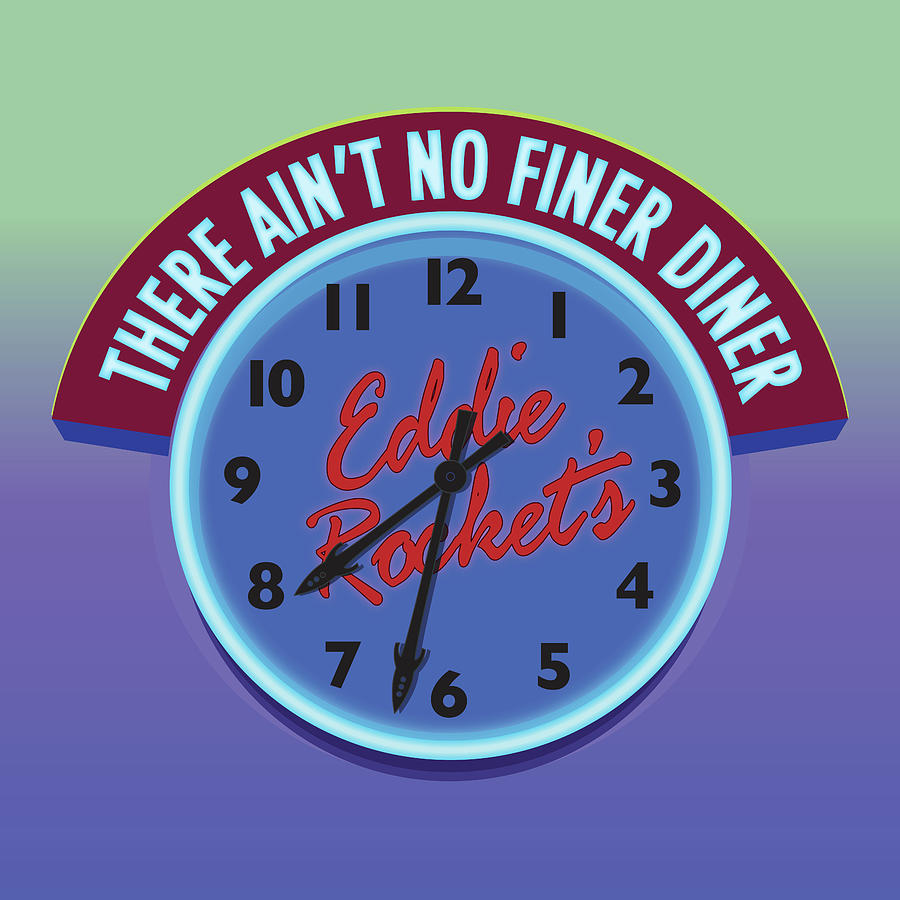 Eddie Rocket Clock Digital Art by Greg Joens - Pixels