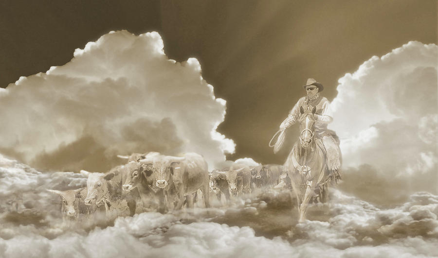 Final Round Up Sepia by Rick Mosher