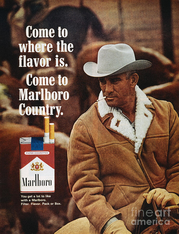 marlboro cigarette advertising Marlboro Cigarette Ad by GRANGER Historical Picture Archive
