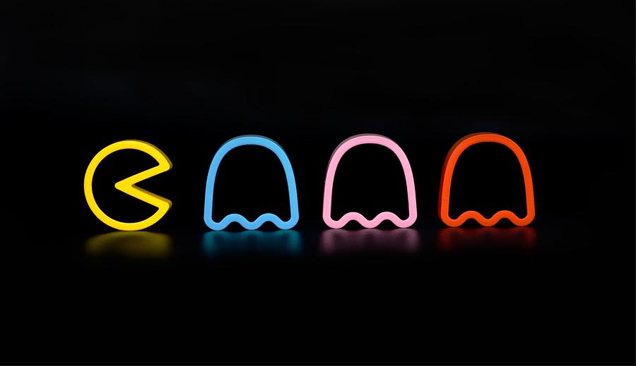 Neon PAC-Man Digital Art by Rainbow Drop - Pixels